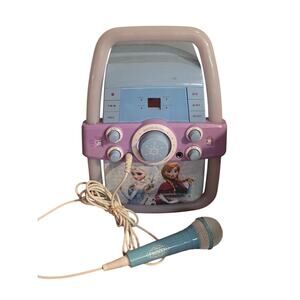 Disney Frozen Karaoke Machine w/ Microphone Elsa Anna Olaf Tested Working